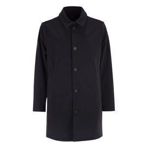 RRD Men's Classic Button-Front Full-Length Coat Men BLACK Outerwear